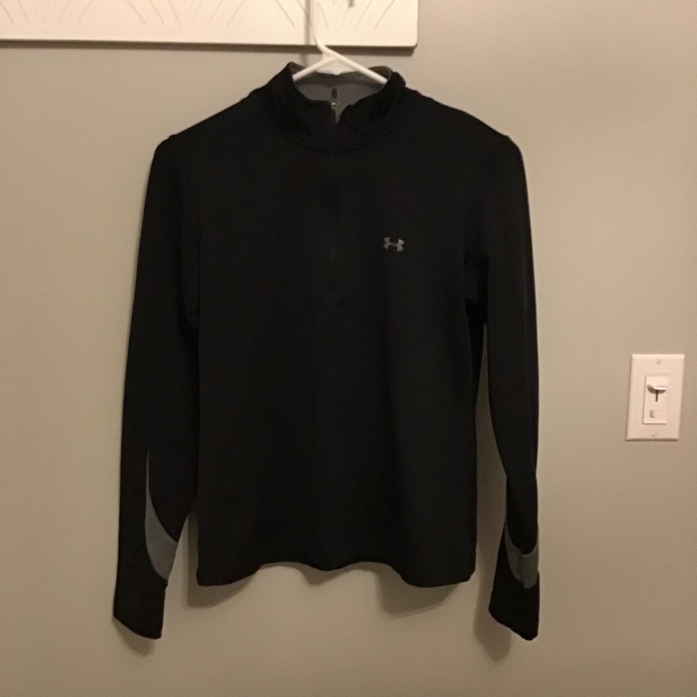 Under Armour Girls Black 1/4 Zip Pullover size L